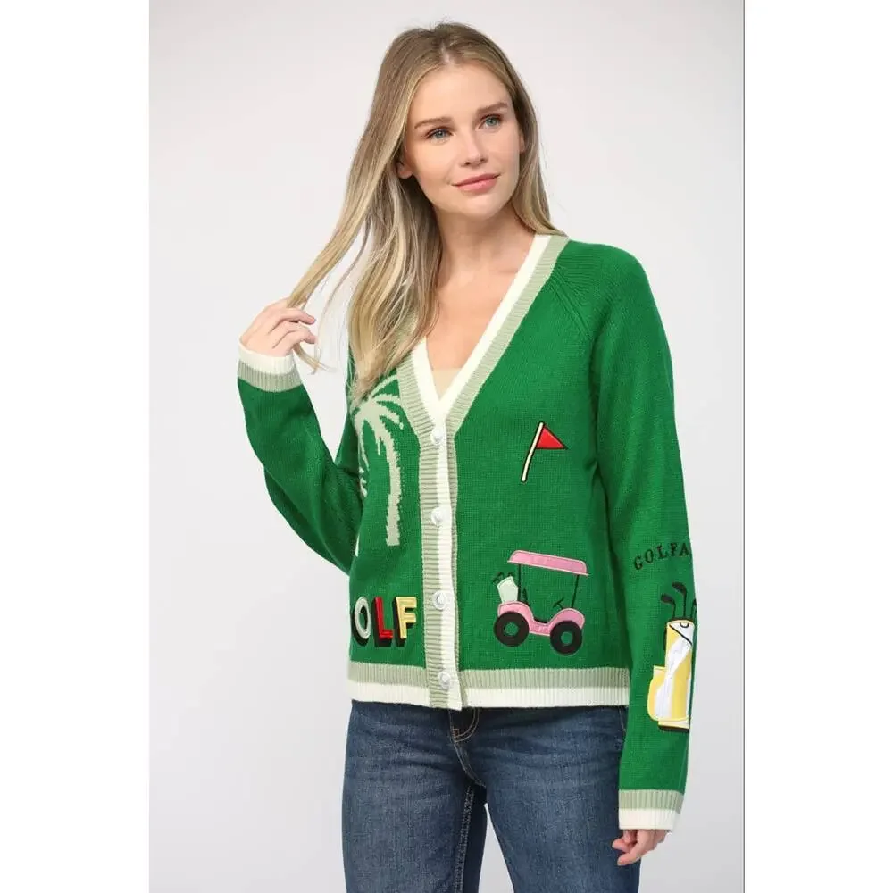 Fate Golf Embroidered Patch Cardigan - Picture 3 of 8